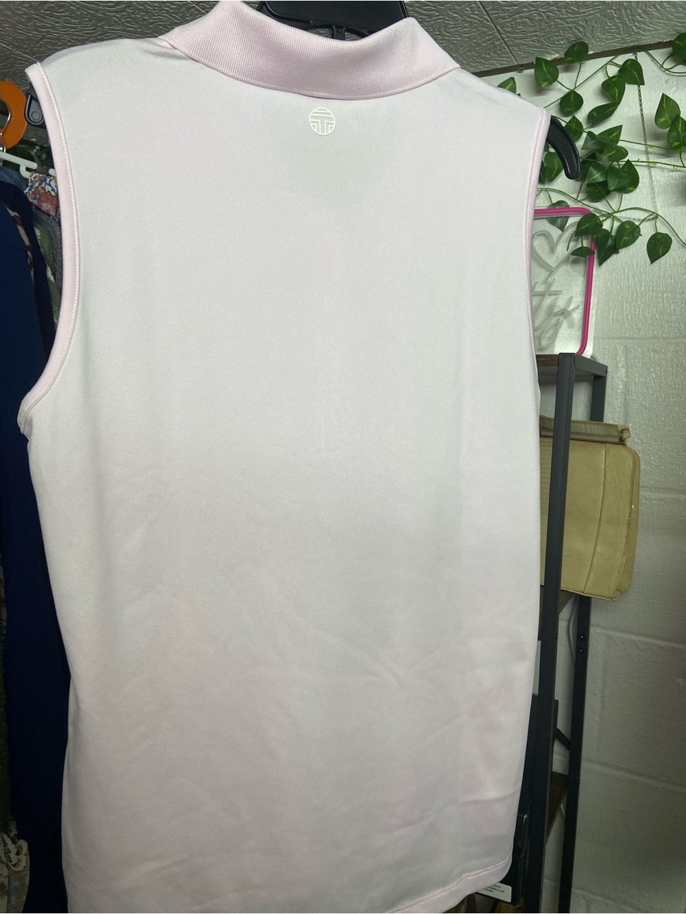Tory Sport Pale Pink Sleeveless Polo Tank - Picture 3 of 4